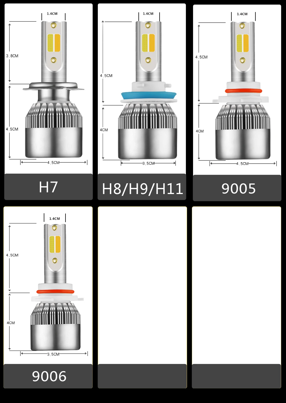 2 предмета супер яркие Автомобильные фары лампы H1 led H3 H4 H7 H1 Led 3000 К 6000 двойной Цвет фары H8 H9 H11 9005 9006 HB3 HB4 880