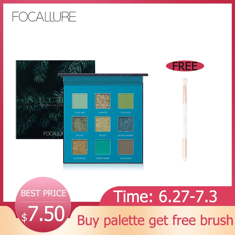 

FOCALLURE 2019 New Green Eyeshadow palette easy to wear high quality eye shadow powder Shimmer eyeshadow pallete Eyes makeup