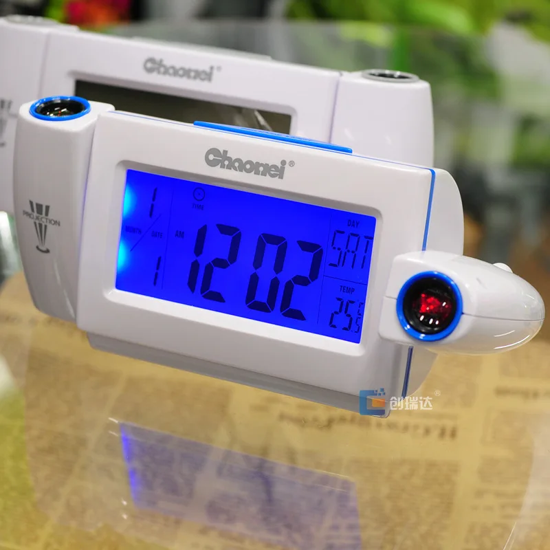 

Digital Projection Alarm Clock Weather Station with Temperature Thermometer Humidity Hygrometer/Bedside Wake Up Projector Clock