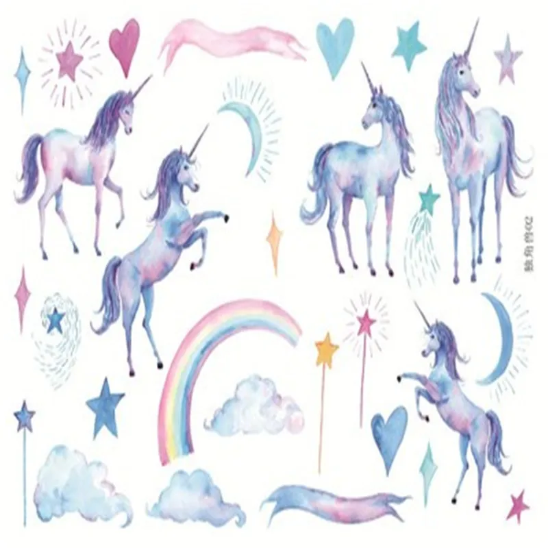 

Eva2king 4 Sheet Dream Fantasy Unicorn Stationery Stickers Cute Scrapbook DIY Notebook Decorative Sticker For Kid Diary Laptop