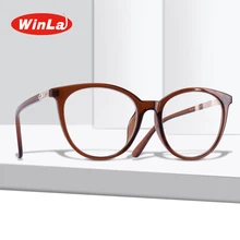 Winla фирменный дизайн очки для глаз кошки рамка очки для чтения женская прозрачная рамка для очков оптические овальные прозрачные линзы WL1123