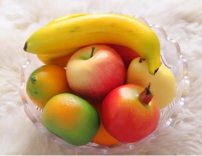 Искусственные фрукты моделирование пены фрукты и овощи реквизит поддельный яблочный апельсиновый гроздь винограда банан детские игрушки фруктовое украшение