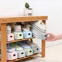 10 Pcs Creative Plastic Double-layer Shoes Storage Rack Adjustable Shoe Bracket Simple Household Shoes Support Home Organizer