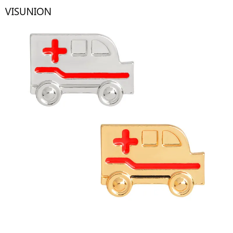 

2 Colors Enamel Medical Ambulance pins Badges Brooches Lapel pin Medical Jewelry Doctor Nurse Medical School Graduation Gift