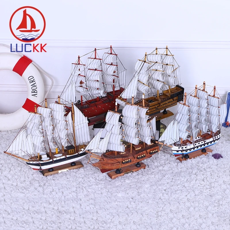 

LUCKK 33CM DIY Exquisite Wooden Model Ships 5 Style Wholesale Home Decoration Room Crafts Offers With Free Shipping