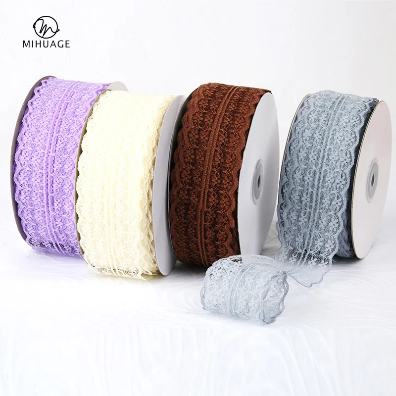 

MiHuaGe 1Pcs 4cm Lace Ribbon Handmade DIY Ribbon Decorative Packaging Ribbon For Florist Flowers Wedding Party Gift Wrapping