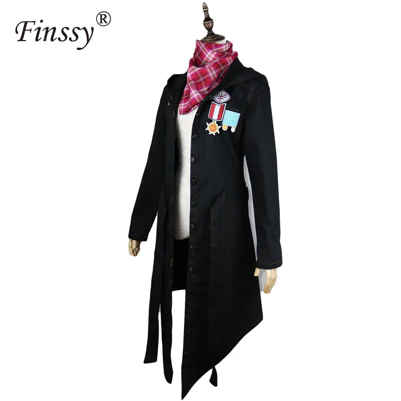  Funny Fashion For Game PUBG Winner Cosplay Trench Coat Black Print Button hooded Jacket Cloak New C