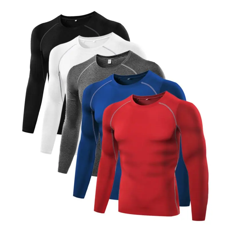 Men Compression Under Shirt Base Layer Tight Top T-Shirt Athletic Sport Fitness 