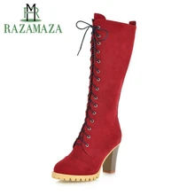 ZALAVOR/размеры 34-40; сапоги до колена на платформе в британском стиле; обувь на высоком каблуке со шнуровкой в стиле ретро; женские вечерние зимние сапоги для верховой езды