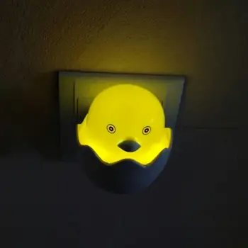 

led Light Sensor wall Night lights Mini Yellow Duck Night Light Children's Bedroom Creative Cartoon Decor Lamp EU Plug