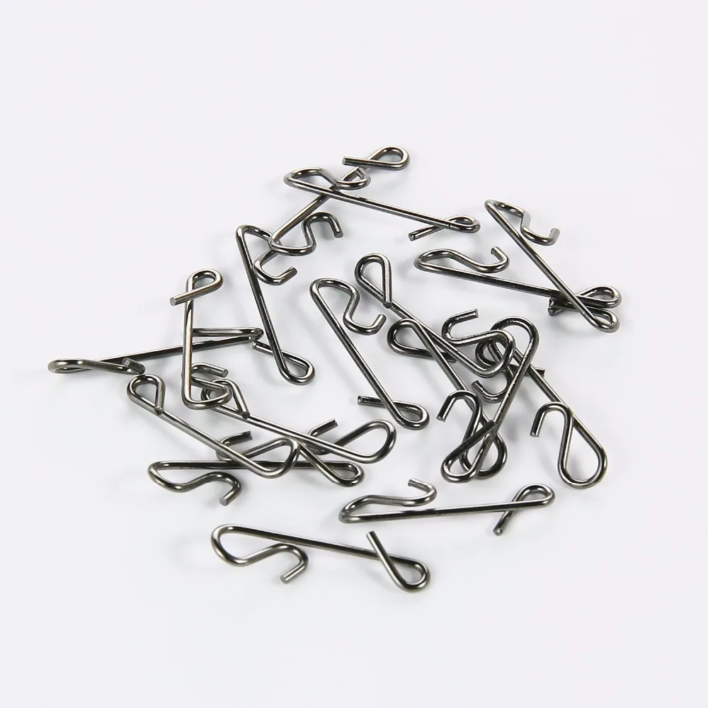 100pcs/lot Stainless Fishing Line Wire Fishing Connector Barrel Swivel Accessories Snap Pin Without Knot Tackle Tool Lure Kit