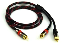 Premium ATAUDIO HIFI Pure Copper Subwoofer Y Splitter Cable - Single to Dual RCA Audio Connection - 0.75m (Other)
