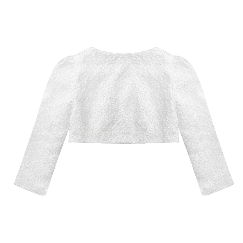 Cardigan de Manga Jaqueta de Renda Bolero para Vestido de Noiva Crianças Meninas Rendas Cardigan Longa Bolero Partido Roupa Branca 11 Jaquetas e casacos