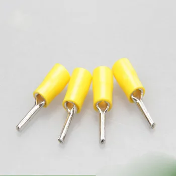 

PTV series 100PCS/Bag yellow Insulated Pin terminals 6.7mm Cable Connector wire terminals Needle Shaped Pre-insulating terminal