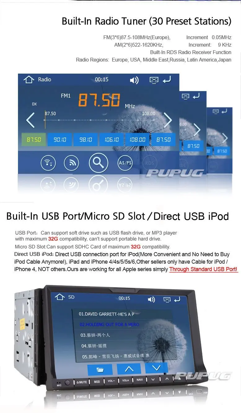 Flash Deal 7inch 2 Din Car DVD Player touch screen 2 Din GPS Car Stereo Navigation In Dash Bluetooth FM Radio Audio Steering Wheel free gps 2