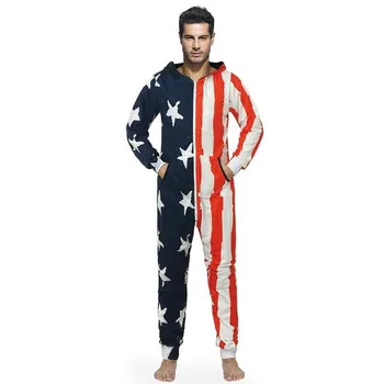 

2018 New Mens Long Sleeve Zipper Hooded Jumpsuit Hip Hop 3D Print Baggy One Piece Trousers Autumn Cargo Bib Overalls D91308
