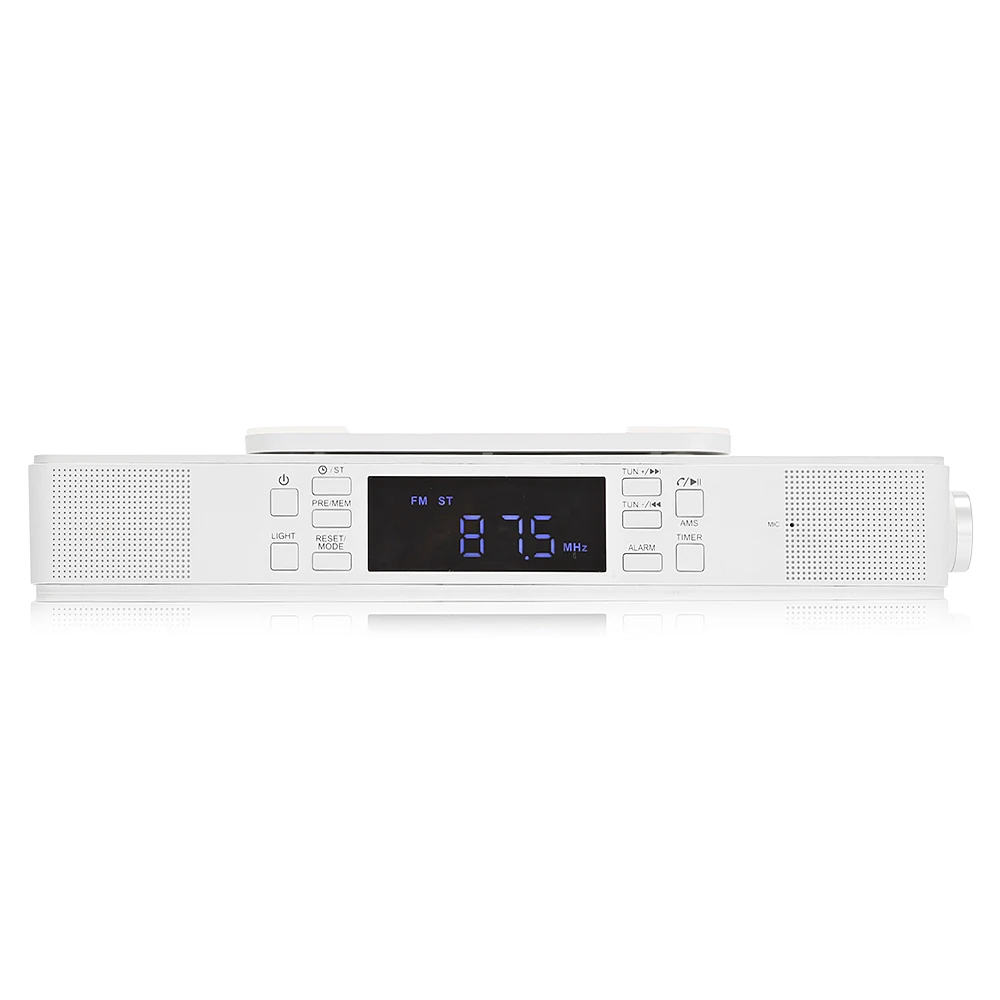 

BTS-23 Under Cabinet Bluetooth Kitchen Stereo Speaker With LED Lights MIC Cooking Timer Digital Radio Dual Alarm Hands-Free Call