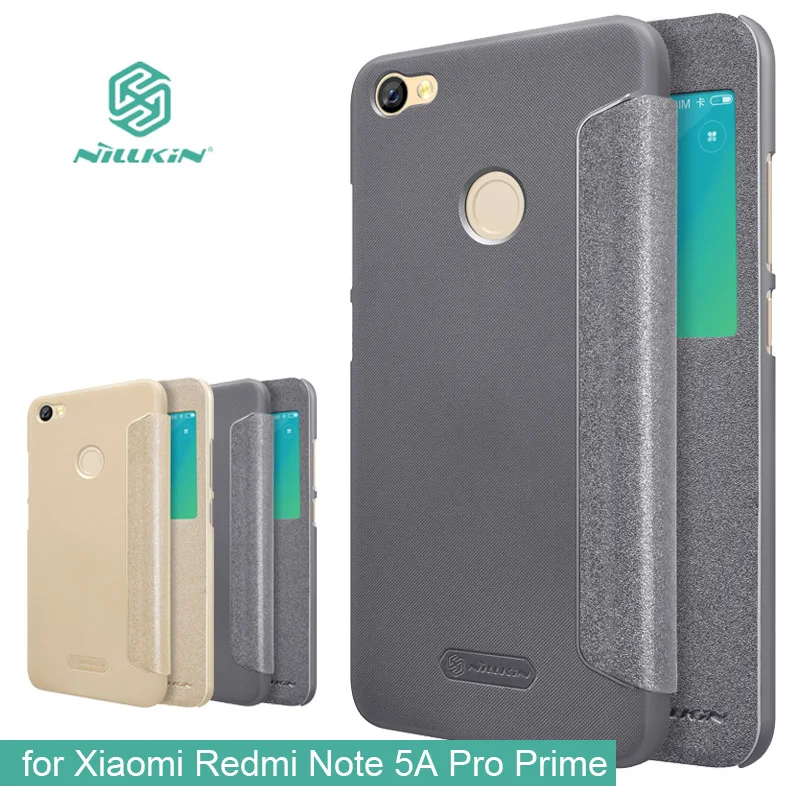 

for Xiaomi Redmi Note 5A Pro Prime Case NILLKIN Sparkle Luxury Flip Leather Cases Window View Phone Case Redmi Note 5A Pro Prime
