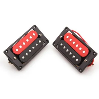 

Professional 1 Set Of 2 Humbucker Double Coil Electric Guitar Pickups Black/Red