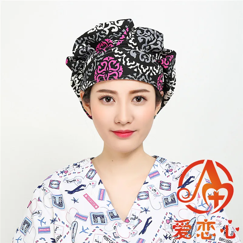 long hair surgical caps with sweatband doctors and nurses 100 cotton