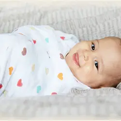 100% хлопок младенческой ребенок печати двойной слой Одеяло s постельные принадлежности младенческой Пеленальный Полотенца для