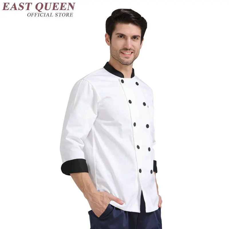 Еда мужчины сервис шеф-повар куртка Униформа для повара отеля униформа для ресторана белые длинные рукава KK351