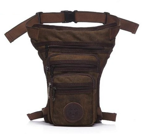 Повседневная Водонепроницаемая нейлоновая поясная сумка, модная Военная поясная сумка, Мужская поясная сумка, поясная сумка для отдыха, сумка для ног, мотоциклетная облегающая сумка, 4 цвета - Цвет: canvas brown