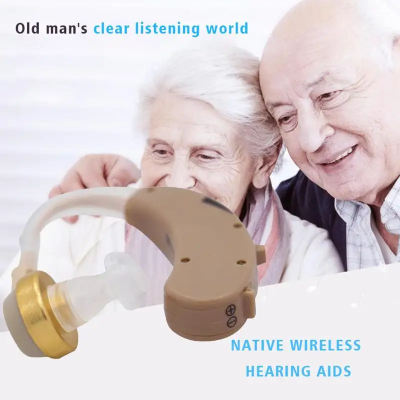 Elder Ear Hearing Aid Volume Adjustable Sound Amplifier Voice Enhancement Mini Device Hear Clear for Hearing Loss Ears Care Aids