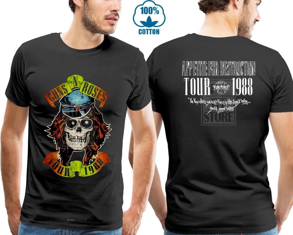 

Guns N Roses Appetite Tour 1988 T-Shirt Licensed New Adult Black Bra#12162075