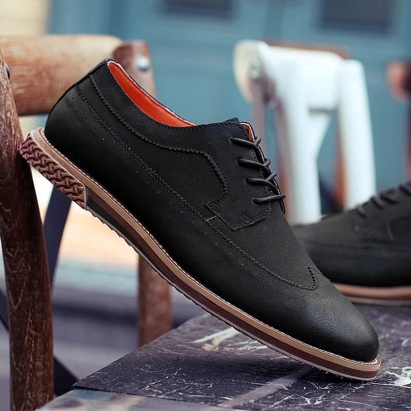 fashion suede leather men shoes elegant male footwear italian office leisure moccasins dress classic brogue oxford shoes for men (22)