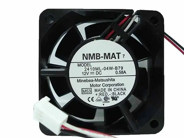

Original NMB 2410ML-04W-B79 6025 6CM 12V 0.58A 60 * 60 * 25MM three wire speed dual ball bearing fan