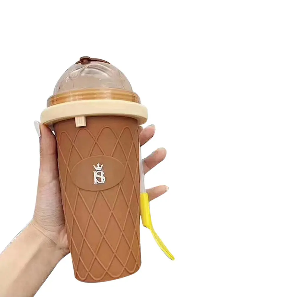

Macarons Smoothie Cup Summer Homemade Pinch Into Ice Cup Fast Cooling Cup Pinch Crushed Ice Cup PP Material