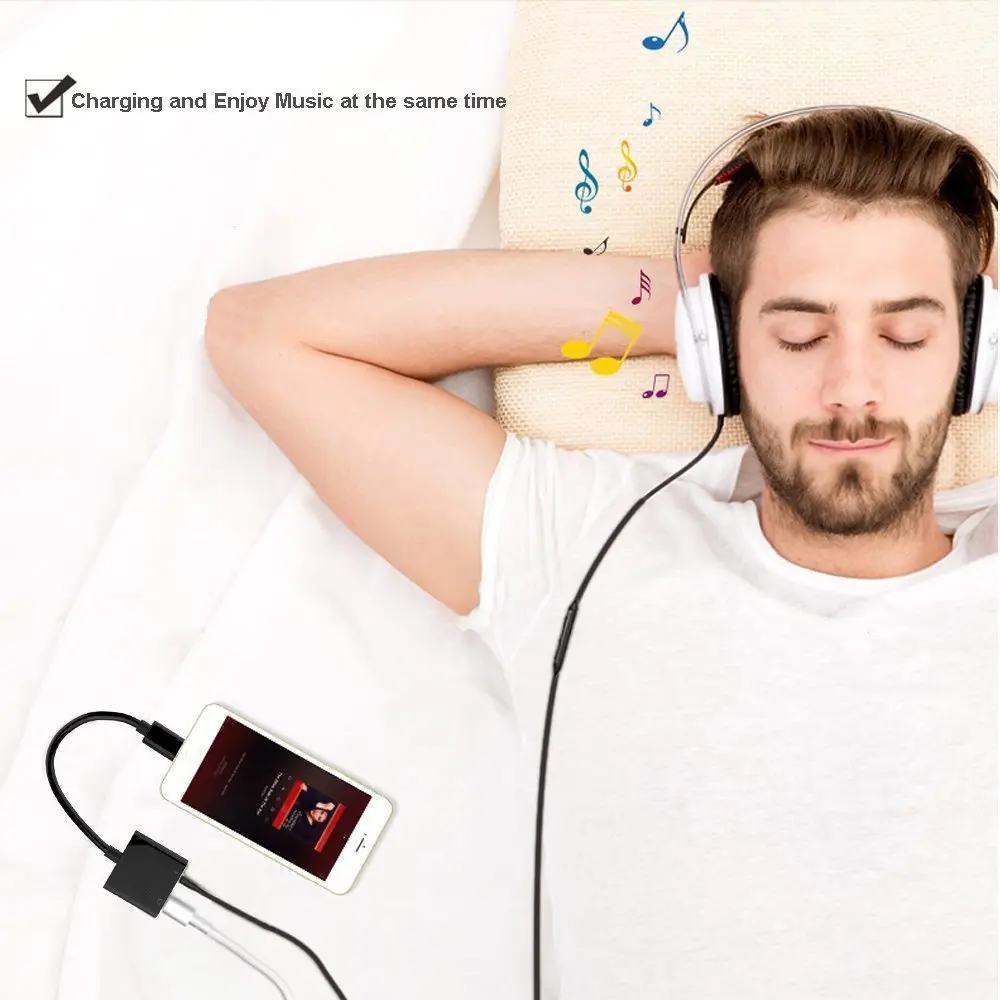 2 in 1 for Lightning to 3 5mm Aux Headphone Jack Audio Adapter for iphone 7 8 X 7 plus 8 plus Support iOS 10 3 iOS 11 