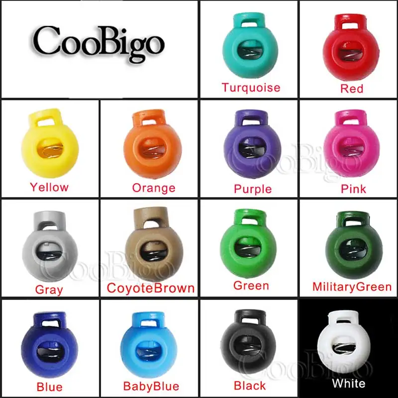 

12pcs Colorful Plastic Ball Round Spring Stop Cord Lock Toggle Stopper Clip For Sportswear Clothing Shoes Rope DIY Craft Parts