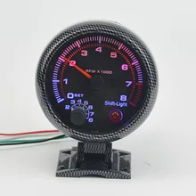 3,7" Автомобильный Rev Тахометр со счетчиком указатель калибра метр RPM ослепительные цвета светодиодный светильник