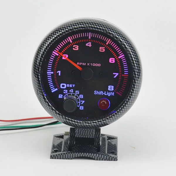 

3.75" Car Rev Counter Tachometer Pointer Gauge Meter RPM Dazzling colors Led light Free shipping