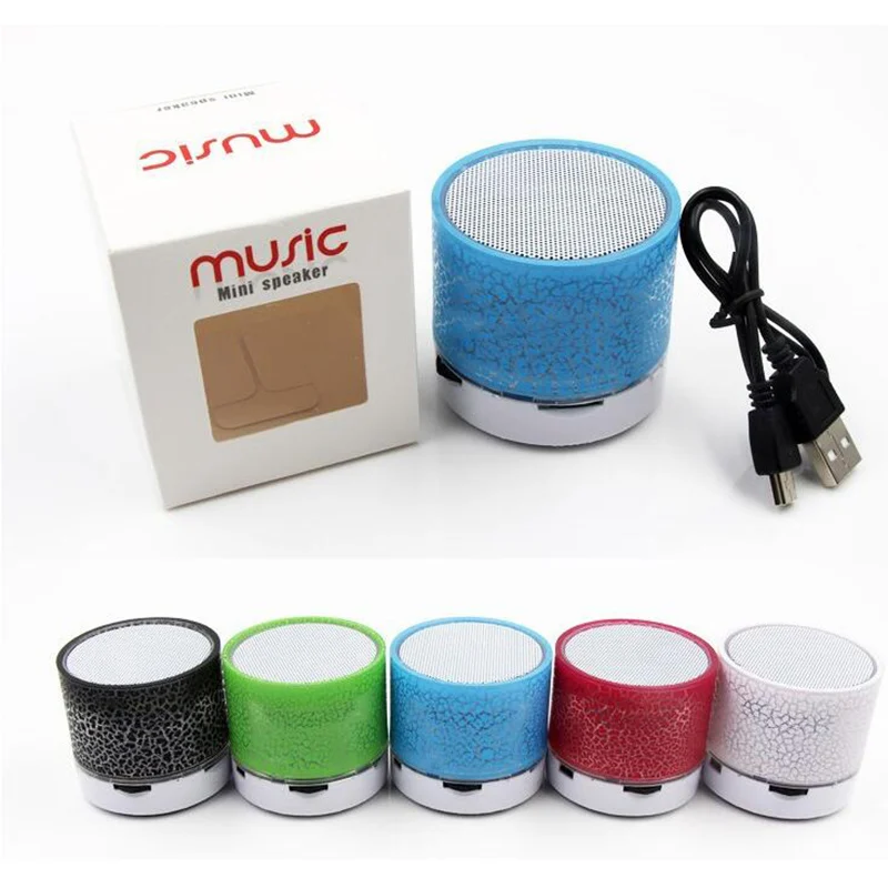 Black Беспроводной светодиодный мини Bluetooth колонки музыка аудио TF USB стерео сабвуфер с микрофоном - Цвет: Black