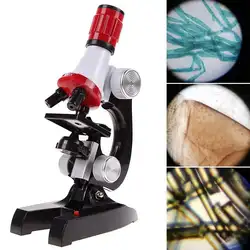 Детские рафинированные биологические игрушечные микроскопы, наборы Lab светодиодный 100X-400X-1200X домашняя школьная научная образовательная