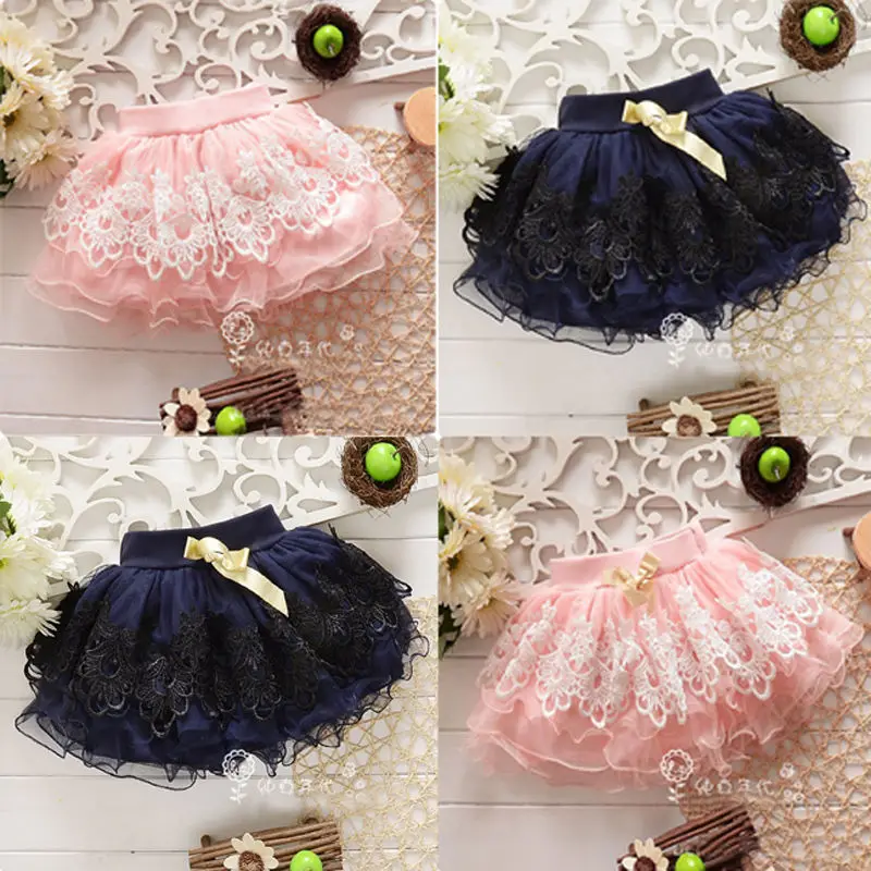 

Newborn Toddler Baby Girls Cute Lovely Princess Summer Skirts 3 Style Bow Elastic Waist Lace Floral Tutu Mini Skirts 1-5Y