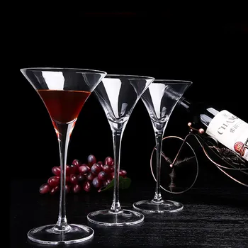 

Bar Home Premium Unlead Crystal 200ml Wine Glass Cocktail Triangle Cup Goblet 6pcs/set
