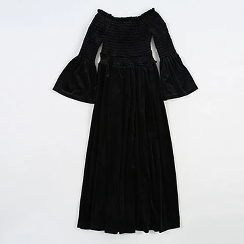 Велюровые сексуальные платья для беременных зимнее вечернее платье для беременных Одежда для кормящих женщин - Цвет: Черный