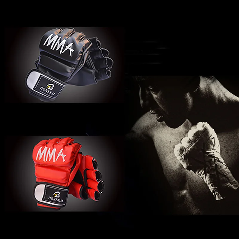 Boxing glove MMA Martial Arts Fighting Gloves Half Finger Training
