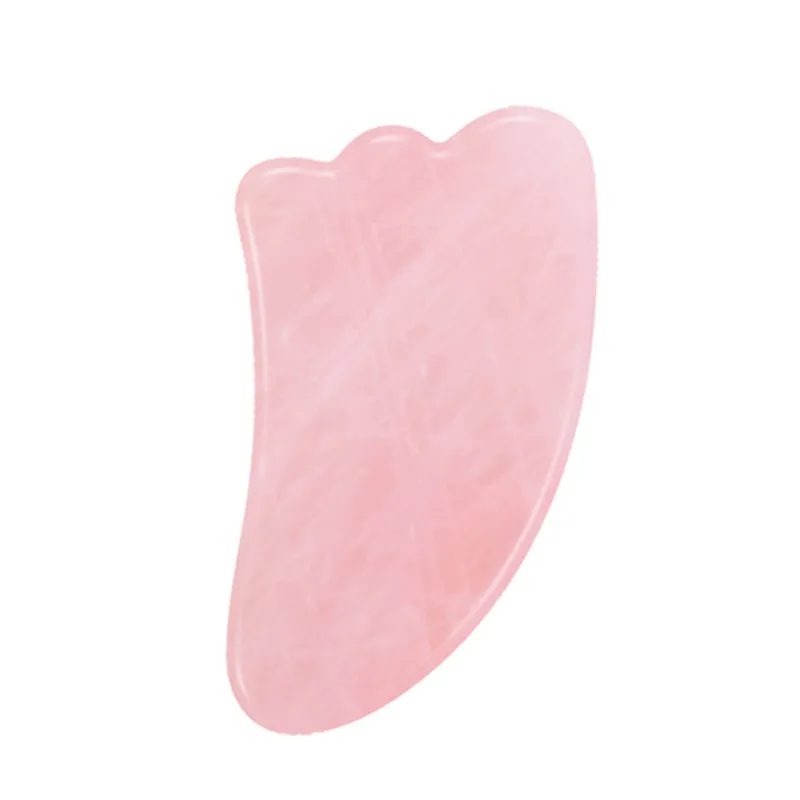 Натуральный розовый кварц нефритовый ролик настоящий нефрит Gua Sha доска массажный инструмент для лифтинга лица тонкий лифтинг камень массаж скребком гуаша пластина - Цвет: 1