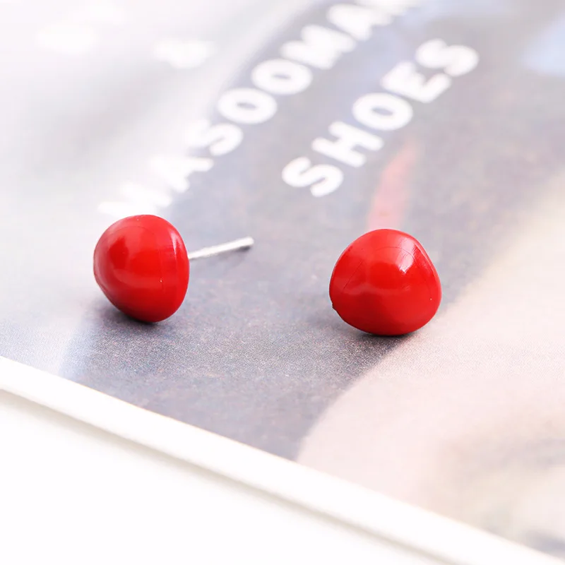 red beads Acacia bean earrings 100% 925 Sterling silver Jewelry fashion Hypoallergenic Stud earrings for women gift