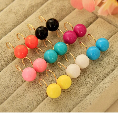 

Korean Multicolor Fashion Candy Color Round Balls Drop Earrings TH-E120