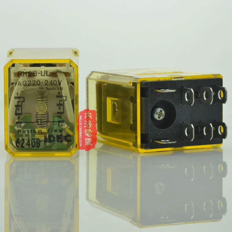 

[SA]IDEC Izumi relay RH2B-UL AC220 power indicator type 10A AC220V 2a2b--10pcs/lot
