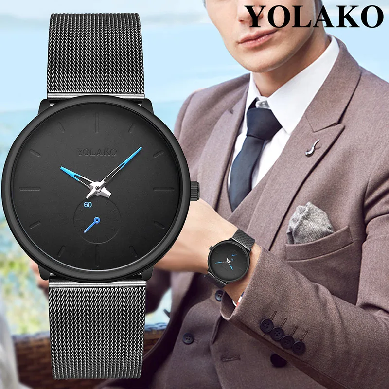 

Men Women Watch Round Dial Quartz Movement Wrist Watch with Perforated Stainless Steel Strap KQS8