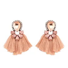 Кристальные короткие женские серьги с кисточками Новое поступление oorbellen voor vrouwen модные ювелирные изделия brinco массивные серьги 3B1029