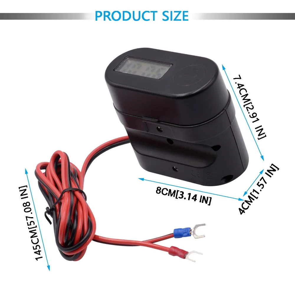 WUPP мотоцикл Прикуриватель разъем двойной USB быстрое зарядное устройство вольтметр цифровой переключатель с часовым механизмом управления Водонепроницаемый OCP