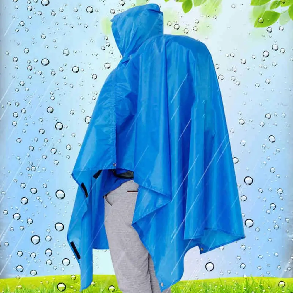 

3 in 1 rainwear hooded raincoat camping mat tent portable waterproof reusable folding picnic mat for rest climbing